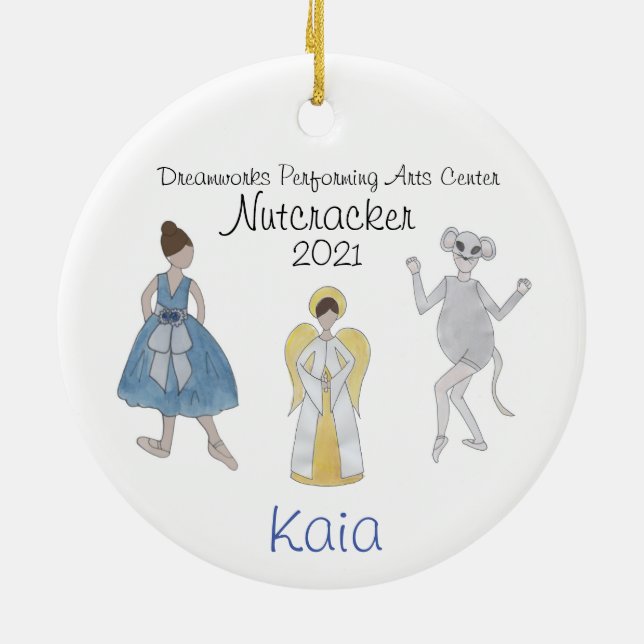 Personalized Mouse/Angel/Party Girl Ceramic Ornament (Back)