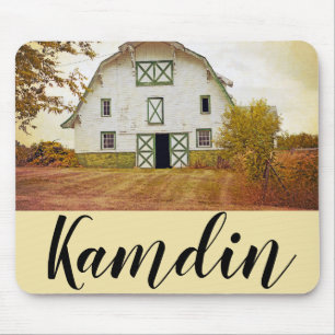 Personalized Mouse Pad Sunset Barn Country Rustic