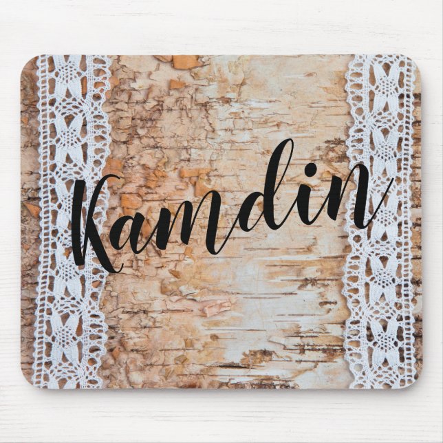 Personalized Mouse Pad XCountry Barn Wood Lace Tri (Front)