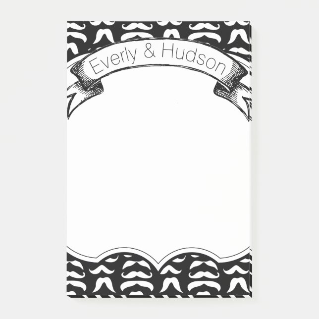 Personalized Moustache Hipster Post-it® Notes (Front)