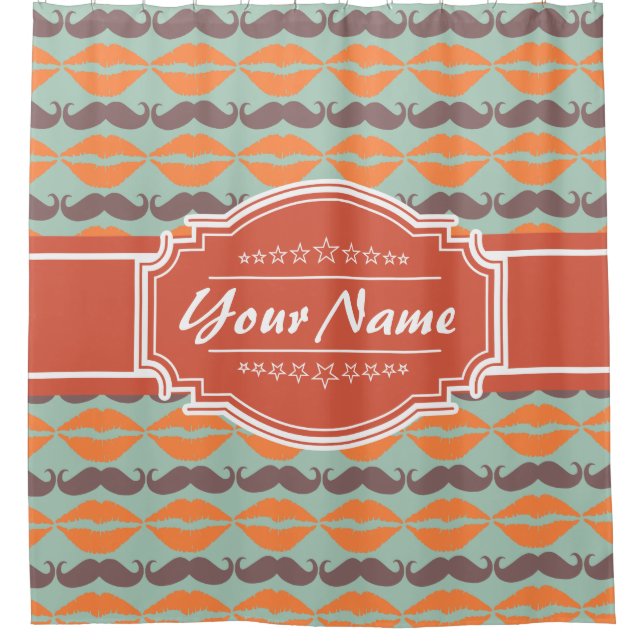Personalized Moustache Pattern #5 Shower Curtain (Front)