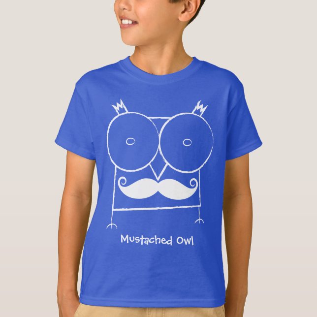 Personalized Moustached Owl ComfortSoft® T-Shirt (Front)