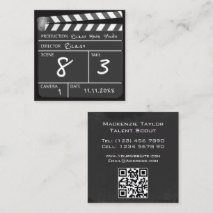 Personalized Movie Clapperboard Square Business Card