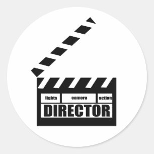 Personalized Movie Director Clapboard Gift Classic Round Sticker