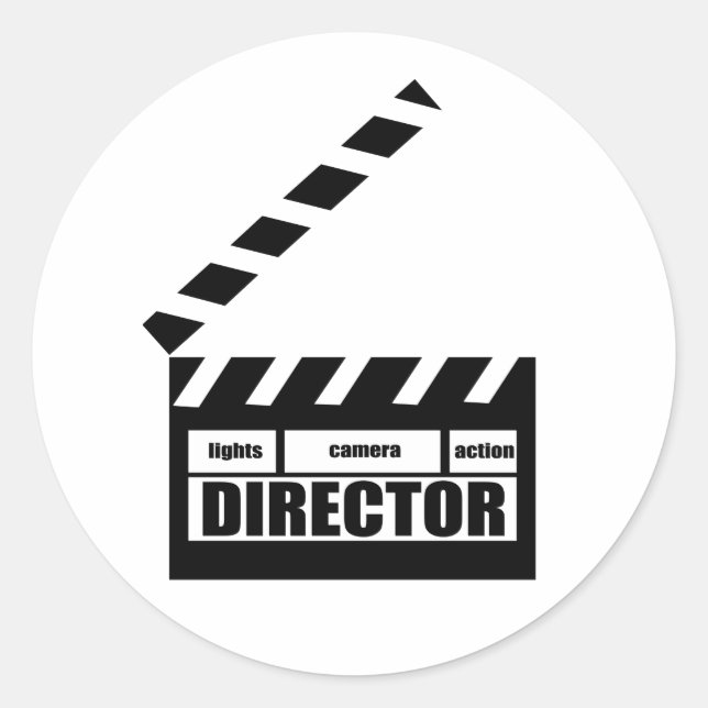 Personalized Movie Director Clapboard Gift Classic Round Sticker (Front)