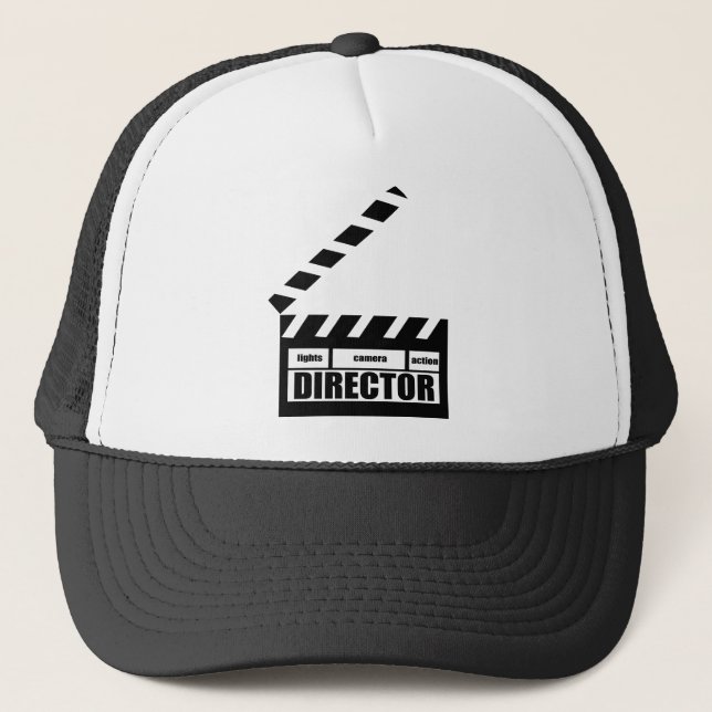 Personalized Movie Director Clapboard Gift Trucker Hat (Front)
