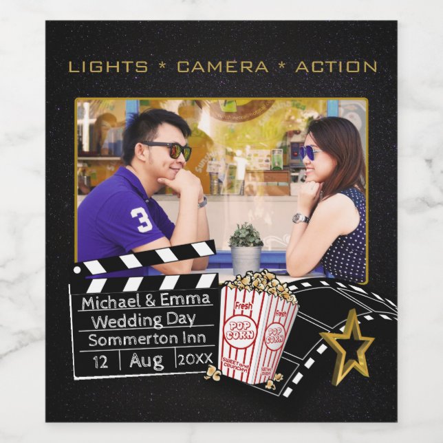 Personalized Movie Star Frame Wine Label (Single Label)