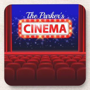 Personalized Movie Theatre Cinema Family Room  Coaster