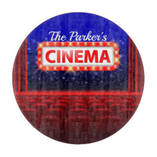 Personalized Movie Theatre Cinema Family Room  Cutting Board
