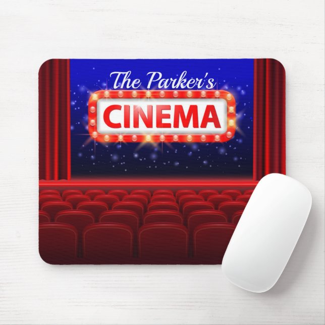 Personalized Movie Theatre Cinema Family Room  Mouse Pad (With Mouse)