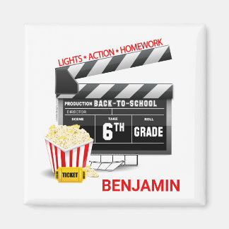 Personalized Movie Theme 6th Grade Magnet