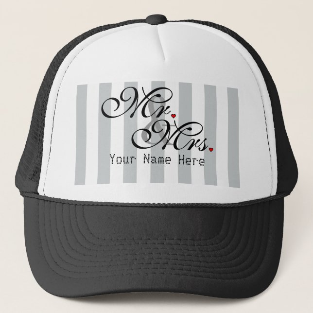 Personalized Mr. and Mrs. Click to Customize Colou Trucker Hat (Front)