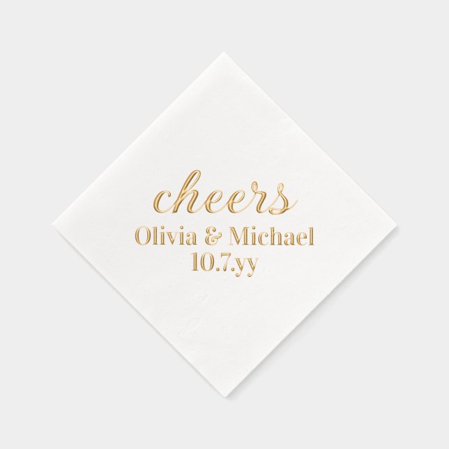 Personalized Mr and Mrs Custom Wedding Reception Foil Napkins (Right)