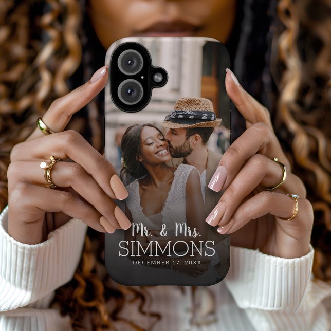 Personalized Mr. and Mrs. Monogram Wedding Photo Case-Mate iPhone Case (Creator Uploaded)