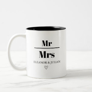 Personalized Mr and Mrs Mug Custom Couple Name Wed