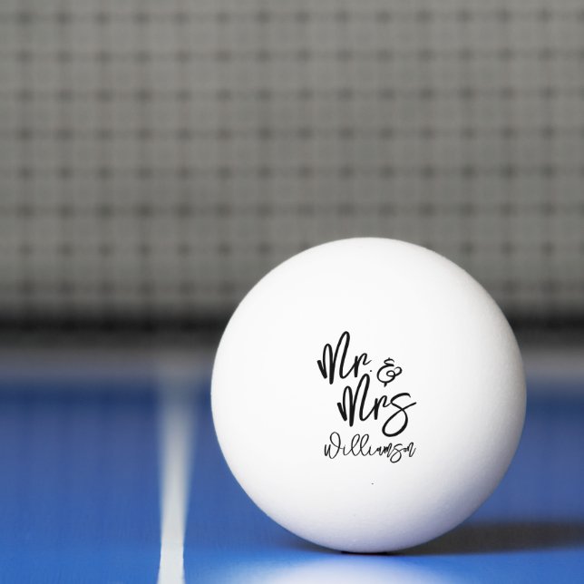 Personalized Mr. and Mrs.  Ping Pong Ball (Net)