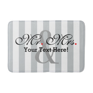 Personalized Mr. and Mrs. Plus Customizable Colour Bath Mat