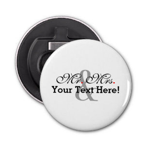 Personalized Mr. and Mrs. Plus Customizable Colour Bottle Opener
