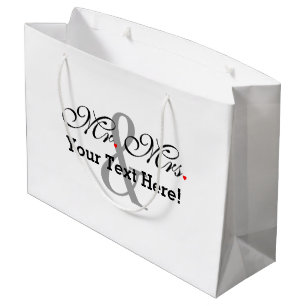 Personalized Mr. and Mrs. Plus Customizable Colour Large Gift Bag