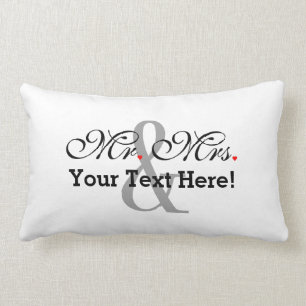 Personalized Mr. and Mrs. Plus Customizable Colour Lumbar Pillow