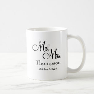 Personalized Mr and Mrs Wedding Coffee Mug