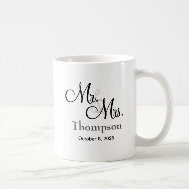 Personalized Mr and Mrs Wedding Coffee Mug (Right)
