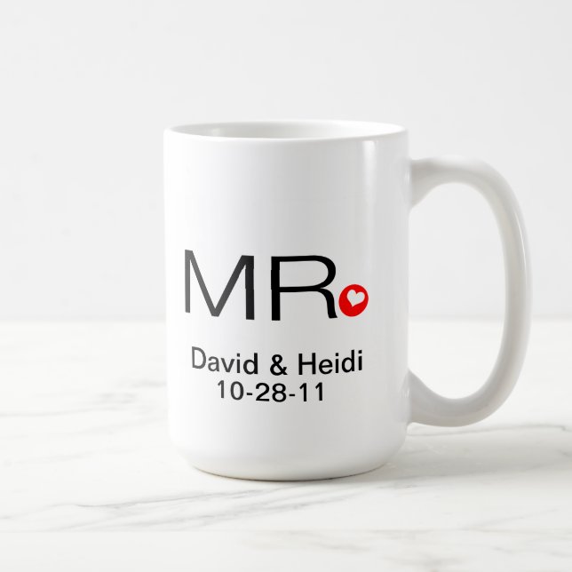 Personalized Mr and Mrs Wedding Mug (Right)
