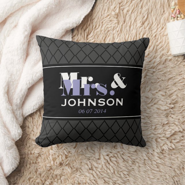 Personalized Mr and Mrs wedding throw pillow (Blanket)