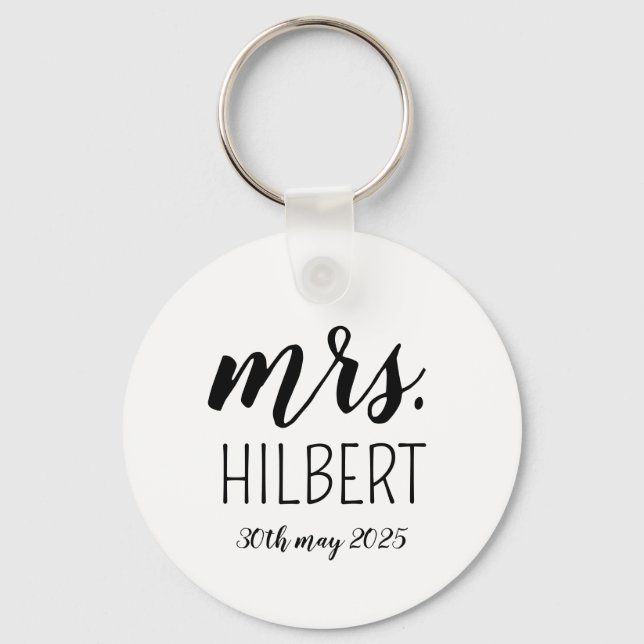 Personalized Mr and Mrs weeding party– Custom Wedd Keychain (Front)