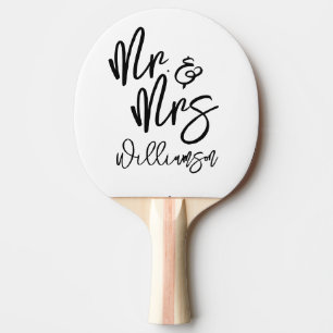 Personalized Mr. and Mrs. White  Ping Pong Paddle