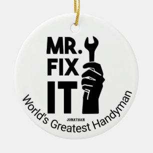 Personalized Mr Fix It Wrench Ceramic Ornament