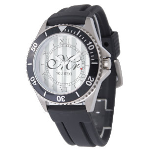 Personalized Mr. Husband Click for Custom Stripes Watch