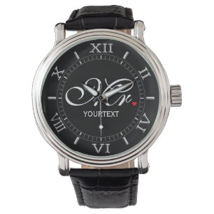 Personalized Mr. Husband Groom His Hers Newly Weds Watch