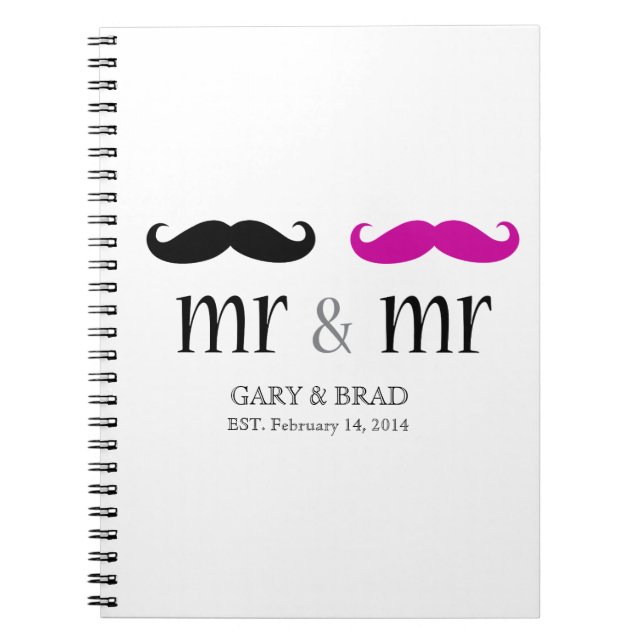 Personalized Mr. & Mr. Moustache Journal (Front)