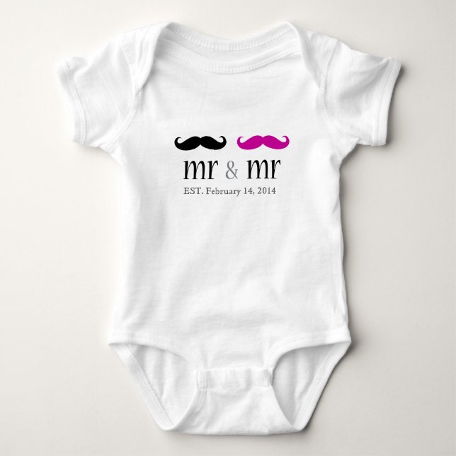 Personalized Mr. & Mr. Moustache T-Shirt (Front)