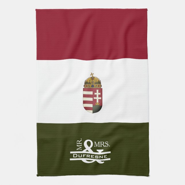 Personalized Mr & Mrs Hungarian Kitchen Towel (Vertical)