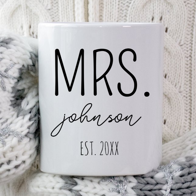 Personalized Mr Mrs Newlywed Wedding Party Present Mug (Creator Uploaded)