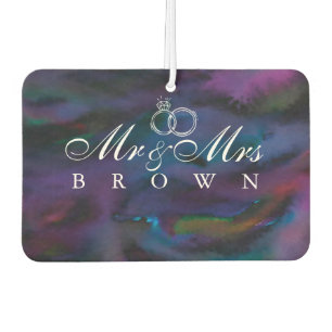 Personalized Mr & Mrs smokey purples water color Air Freshener