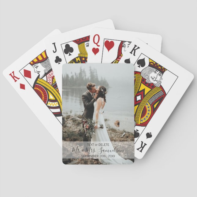 Personalized Mr. Mrs. Wedding Anniversary | PHOTO  Playing Cards (Back)