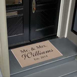 Personalized Mr. & Mrs. Wedding Doormat