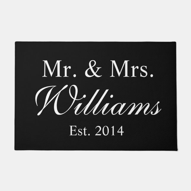 Personalized Mr. & Mrs. Wedding Doormat (Front)