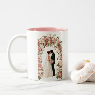 Personalized Mr & Mrs Wedding Mug - Custom Floral
