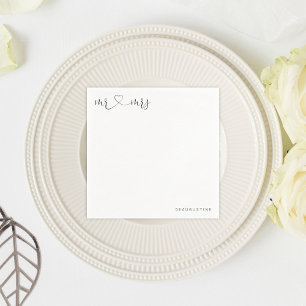 Personalized Mr & Mrs Wedding Napkin