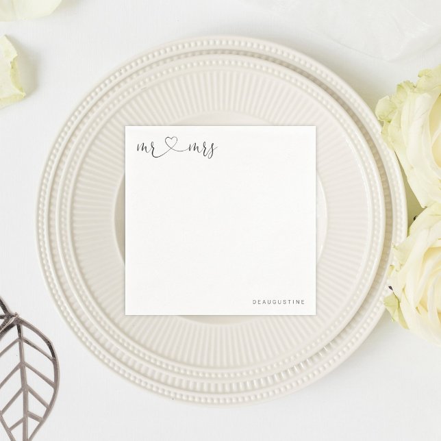 Personalized Mr & Mrs Wedding Napkin (Creator Uploaded)