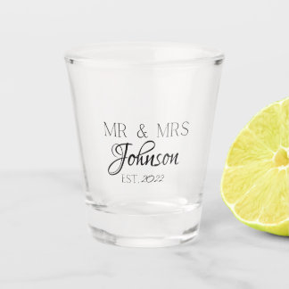 Personalized Mr. & Mrs. Wedding Shot Glass