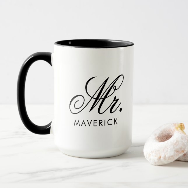 Personalized Mr Name Combo Mug Custom Text Gift (With Donut)