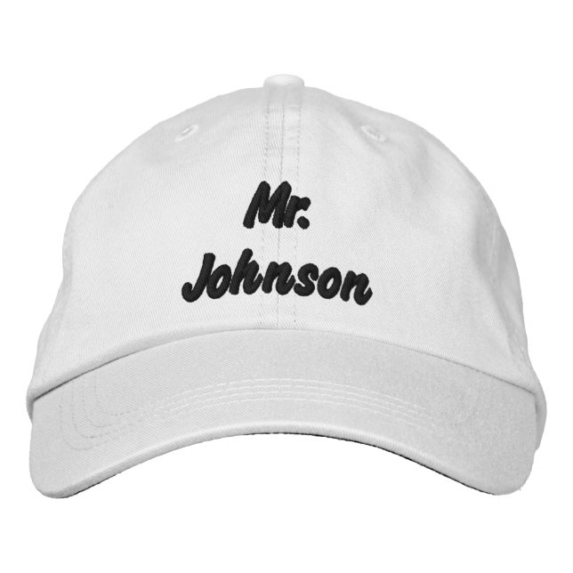 Personalized Mr Name Honeymoon Day Gift for Groom Embroidered Hat (Front)