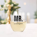 Personalized MR Name Wedding Newlywed  Stemless Wine Glass<br><div class="desc">Personalized MR Name Wedding Newlywed  wine glass</div>