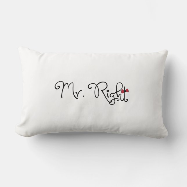 Personalized Mr. Right Lumbar Pillow (Front)