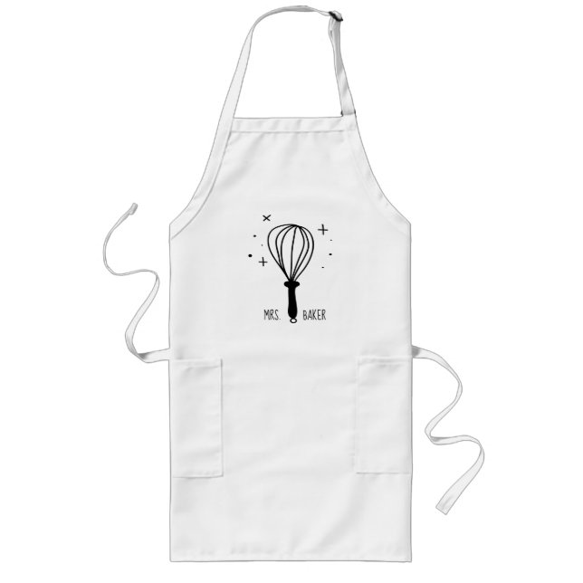 Personalized Mrs. Baker Long Apron (Front)